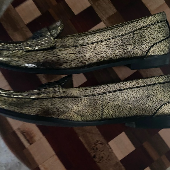 Jack Rogers Remy Loafers Metallic Gold Sparkle Slip-On Flats Preppy Academia 8B - Picture 15 of 16